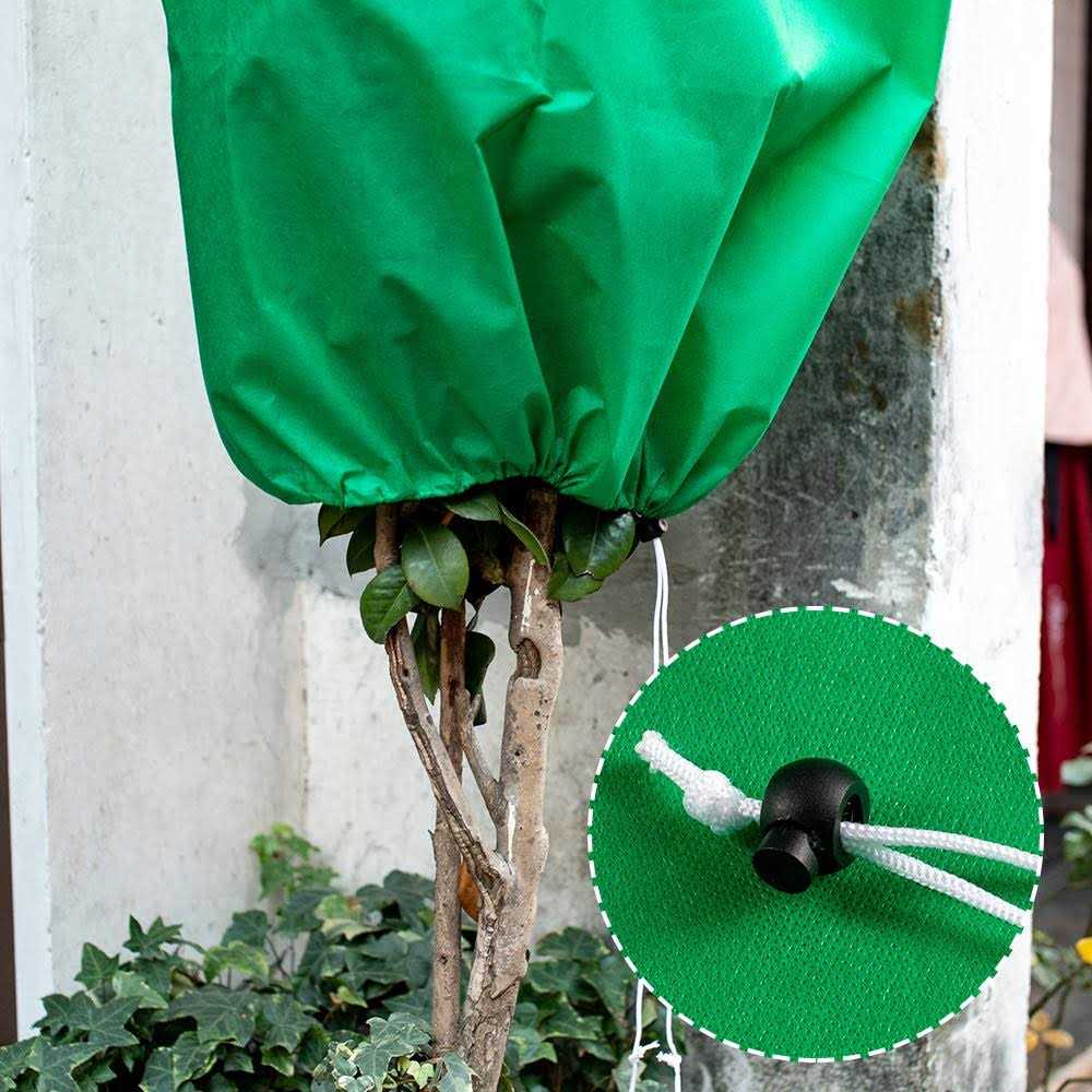 Homimp Frost Protection for Plants,2 Pack of Drawstring Plant Covers Warm Plant Protection Cover Bags for Winter Frost Cold - Image 5