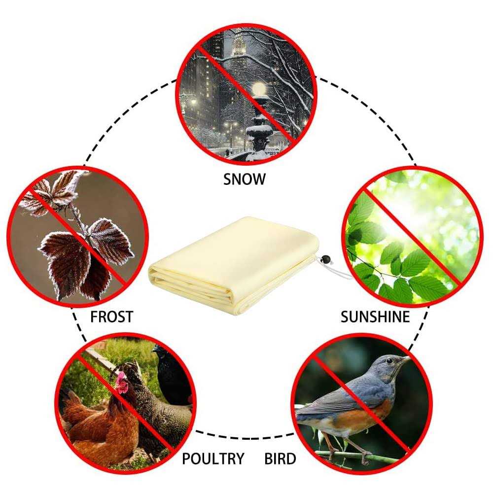Homimp Frost Protection for Plants,2 Pack of Drawstring Plant Covers Warm Plant Protection Cover Bags for Winter Frost Cold - Image 3