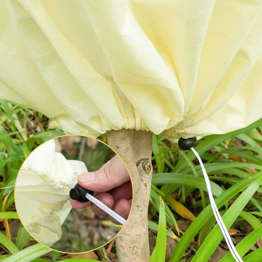Homimp Frost Protection for Plants,2 Pack of Drawstring Plant Covers Warm Plant Protection Cover Bags for Winter Frost Cold - Image 5