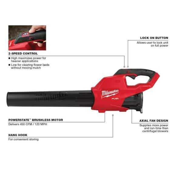 Milwaukee M18 FUEL 18-Volt Brushless Cordless Electric String Trimmer/Blower Combo Kit w/Pole Saw & Two 10 in. Saw Chains - Image 3