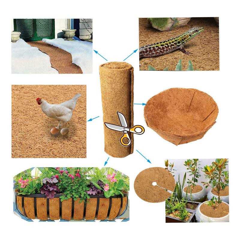SUNYAY Natural Coco Liner Roll Coconut Coir Liner Sheets Coco Mat for Planter Flower Basket Garden Decoration Animal - Image 5
