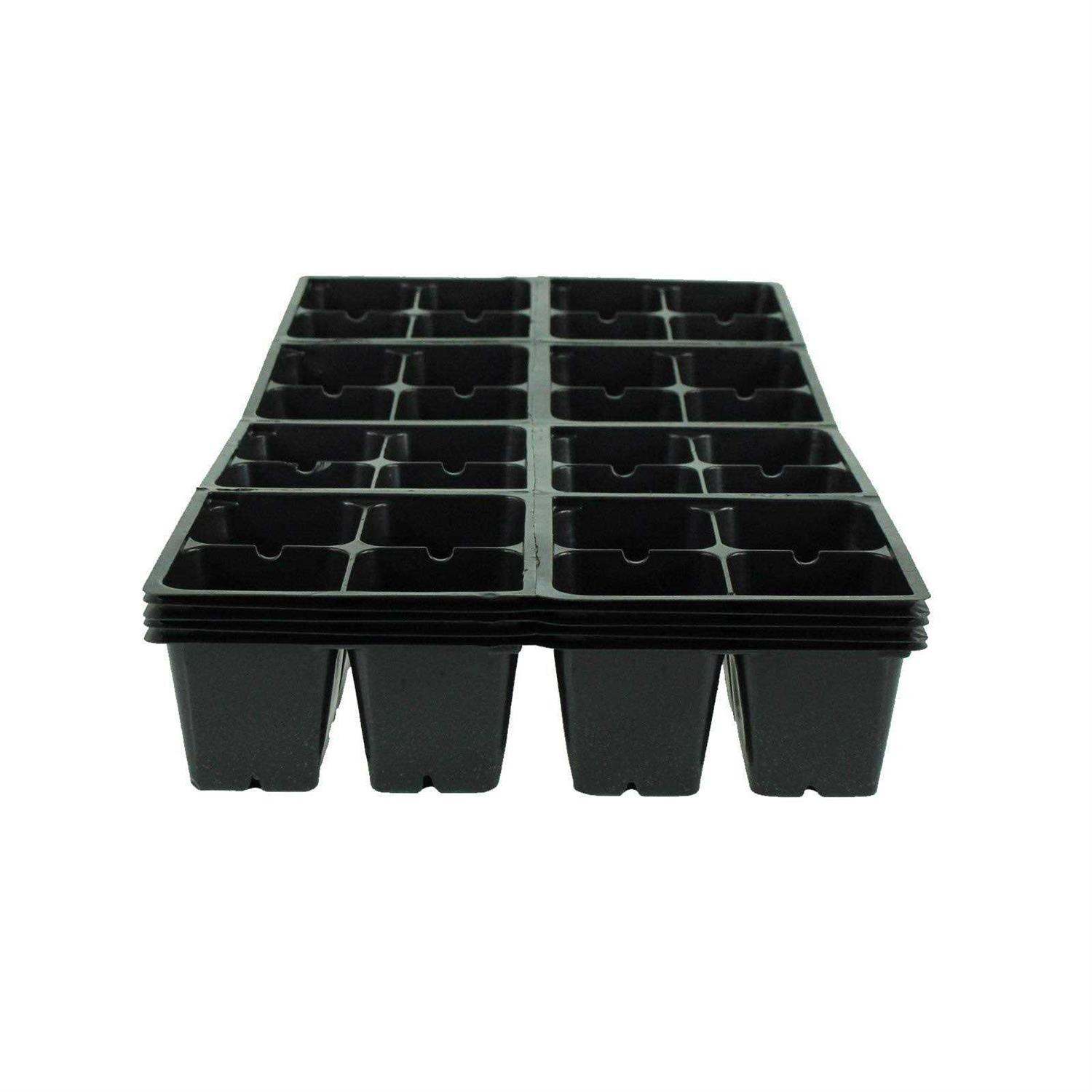 Handy Pantry Black Plastic Garden Tray Inserts Sheets of 32 Planting Pot Cells Each - Image 2