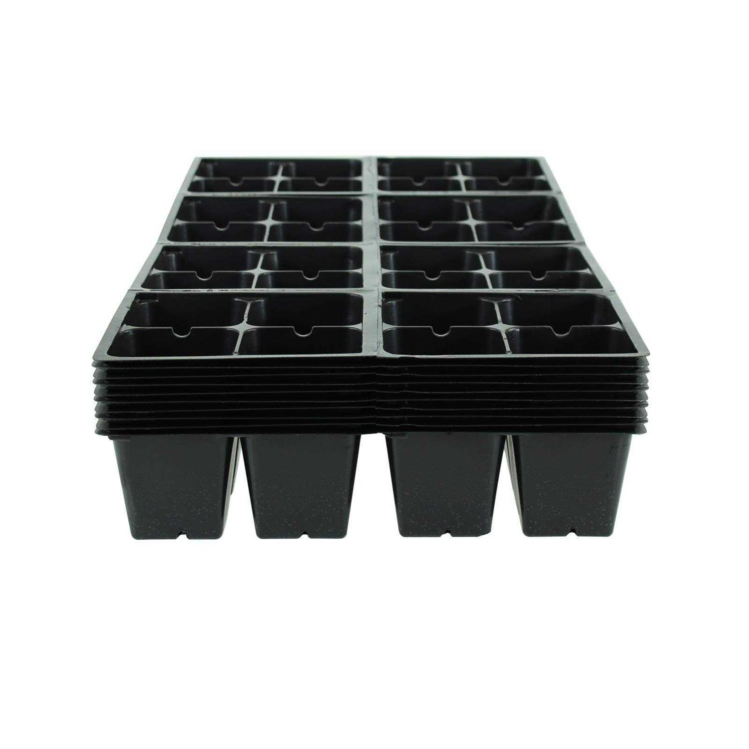 Handy Pantry Black Plastic Garden Tray Inserts Sheets of 32 Planting Pot Cells Each - Image 2