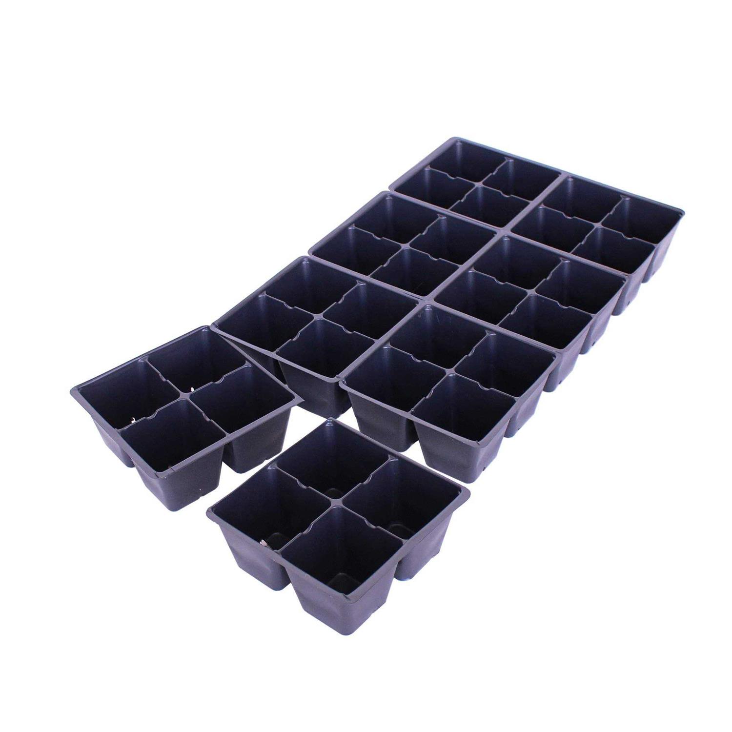 Handy Pantry Black Plastic Garden Tray Inserts Sheets of 32 Planting Pot Cells Each - Image 2