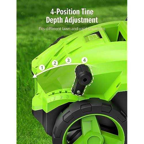 SWIPESMITH 13-Inch 12 Amp Electric Dethatcher Scarifier with Foldable Handle - Image 4