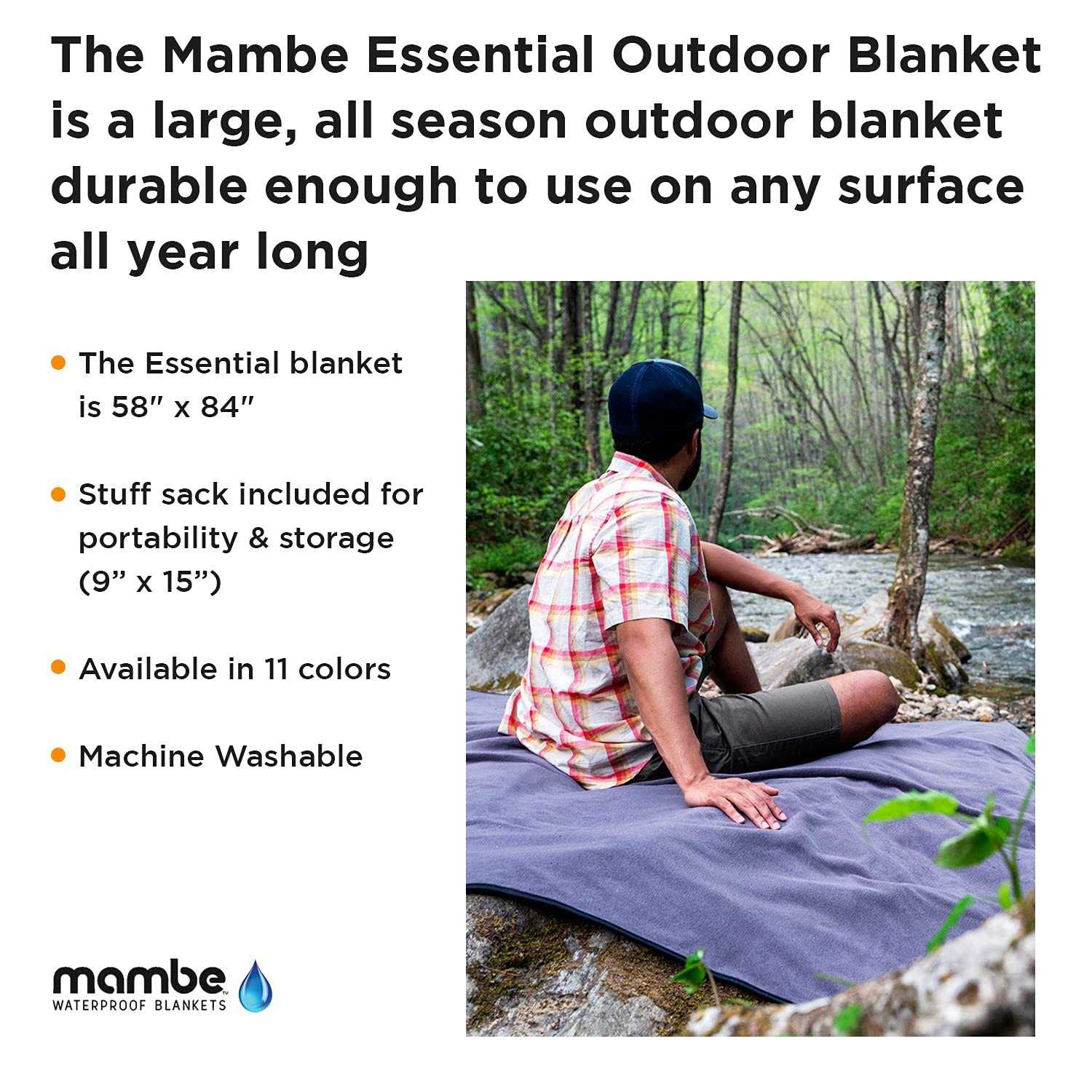 Large Essential Outdoor Blanket by Mambe 100% Waterproof and Windproof - Image 3