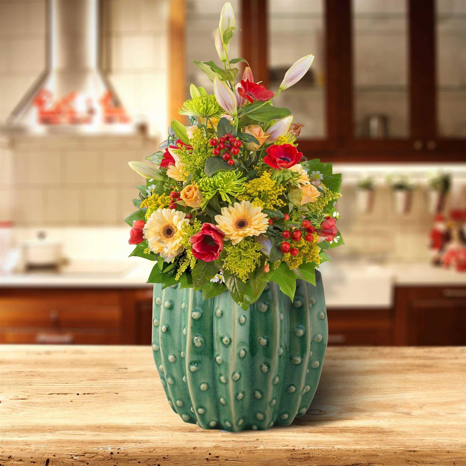 Stonebriar Collection Ceramic Cactus Planter - Image 3