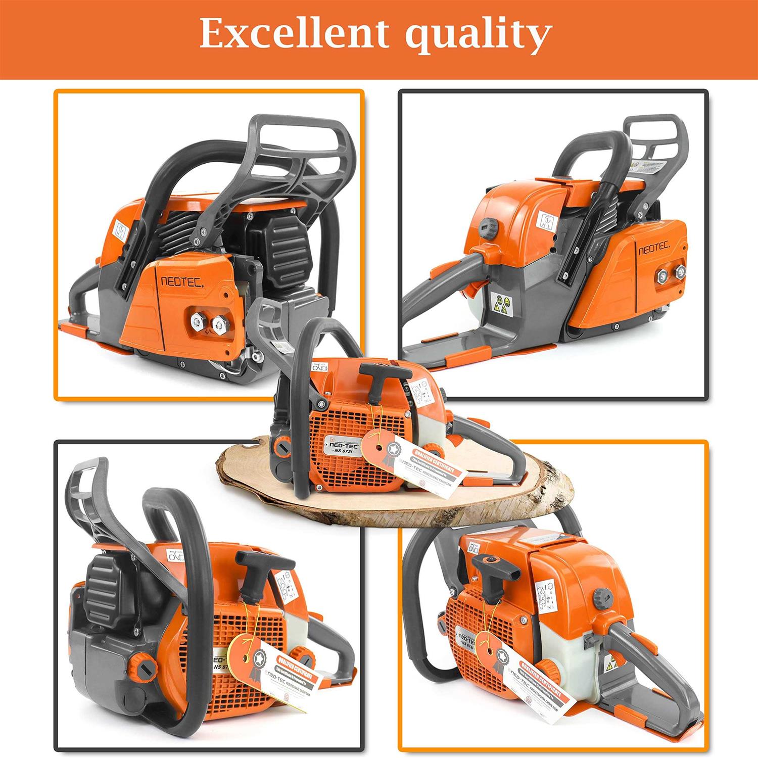 NEO-TEC NS872I 72cc Gas Chainsaw High-End Version with NGK Spark Plug - Image 2