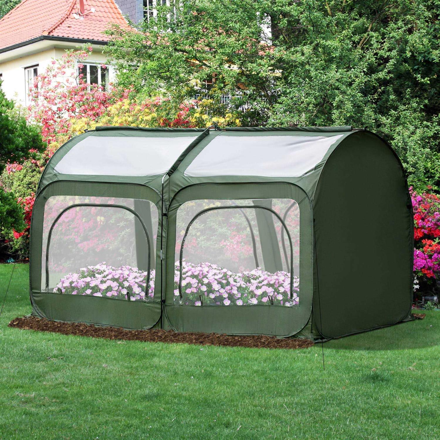 Outsunny 8' x 4' x 4' Pop Up Mini Greenhouse - Image 2