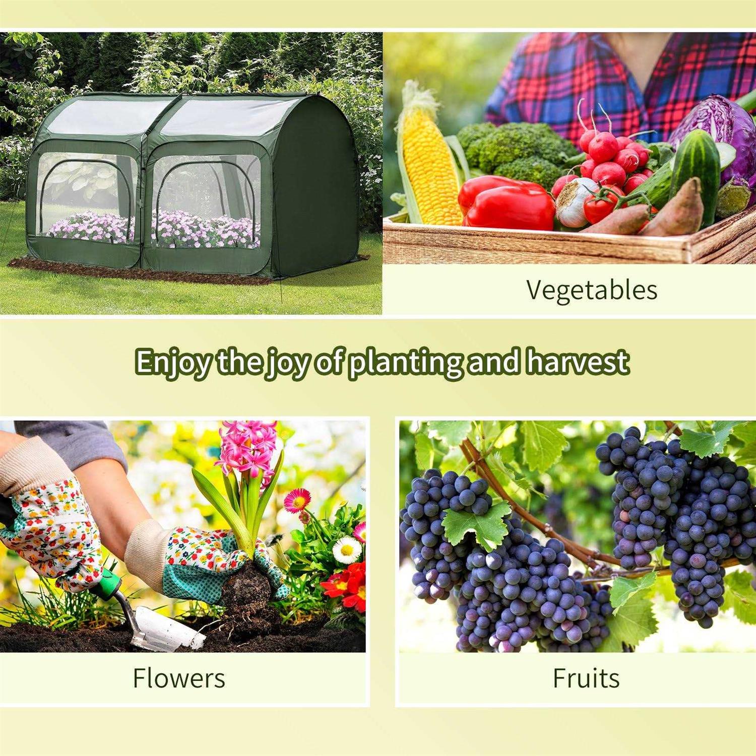Outsunny 8' x 4' x 4' Pop Up Mini Greenhouse - Image 3