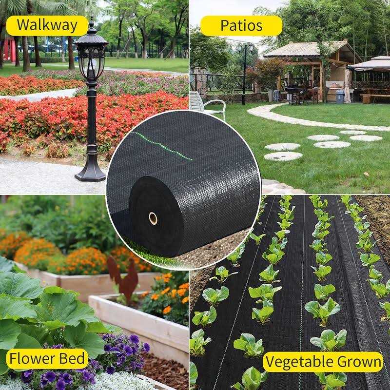 Sunifier Weed Barrier Landscape Fabric Heavy Duty,Garden Fabric Weed Barrier,Black Mulch for Landscaping - Image 4