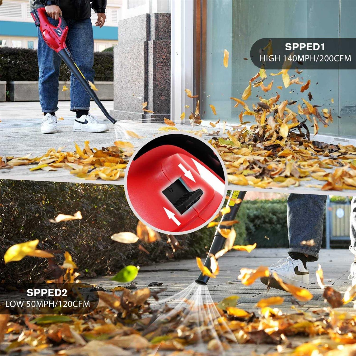 Mzk Cordless Leaf Blower,20V Battery Powered Leaf Blower for Lawn Care - Image 4