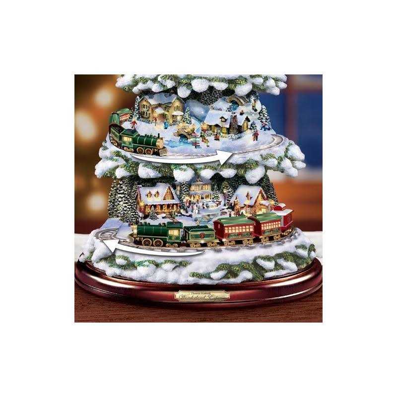 The Bradford Exchange Thomas Kinkade Animated Tabletop Christmas Tree With Train - Image 4
