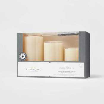Threshold 3pk 6 x 3 LED Flameless Black Wick Candle Cream - Image 3
