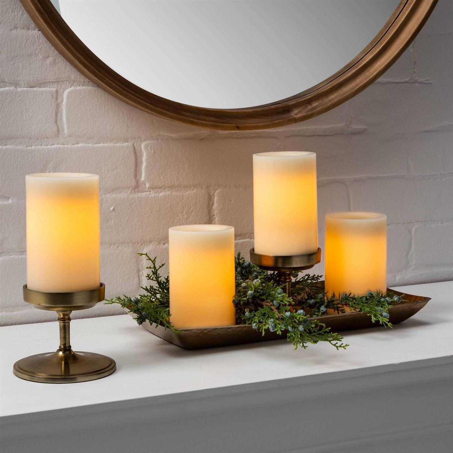 Threshold 3pk 6 x 3 LED Flameless Black Wick Candle Cream - Image 4