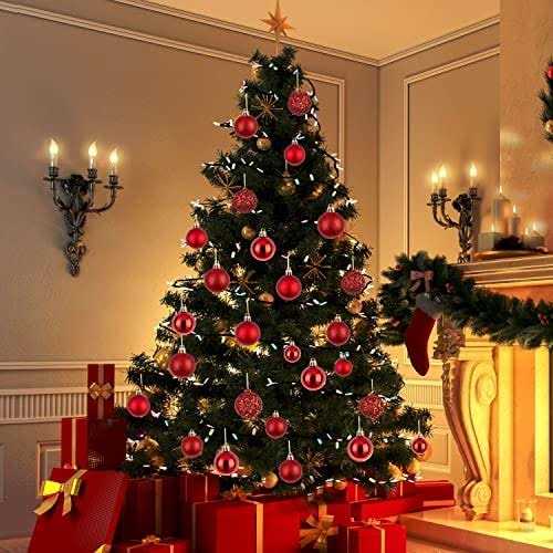 NJN 100pcs Christmas Ball Ornaments Shatterproof Christmas Ornaments SetAwith Hand-held gift Package for Xmas Tree - Image 3