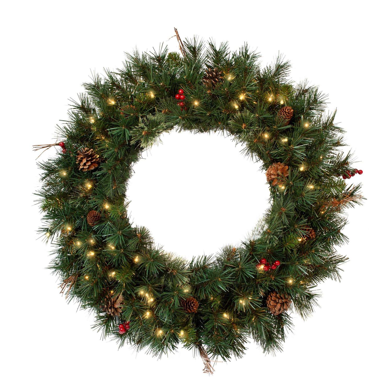 Astella 6 ft. Snow Cashmere Mix Pine Garland 106 Tips and Pinecones & Berry CG100 - Image 3