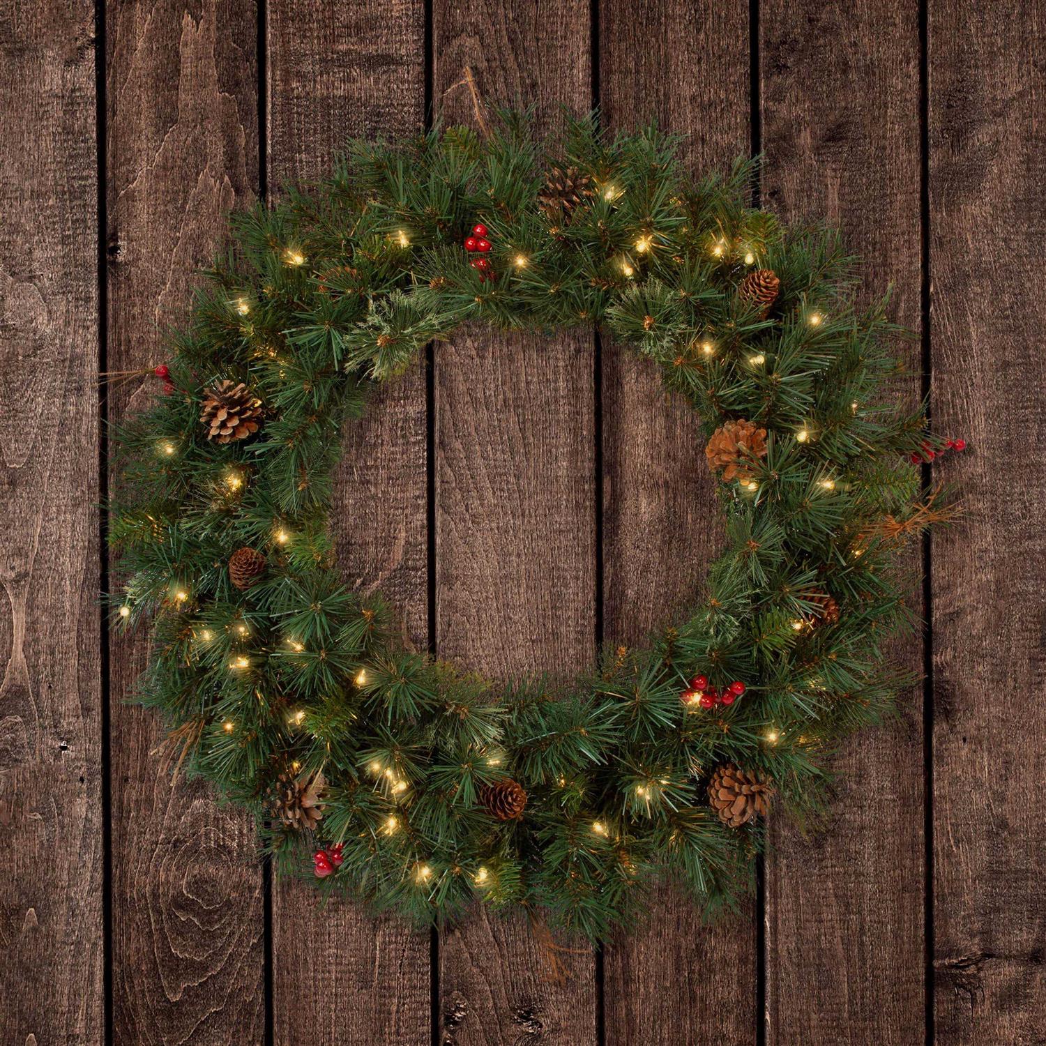 Astella 6 ft. Snow Cashmere Mix Pine Garland 106 Tips and Pinecones & Berry CG100 - Image 4