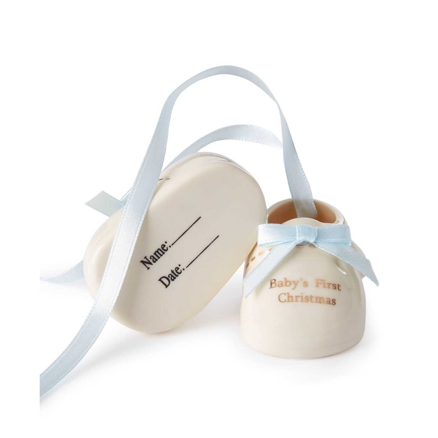 Holiday Lane 2021 Baby's 1st Christmas Blue Porcelain Ornament - Image 3