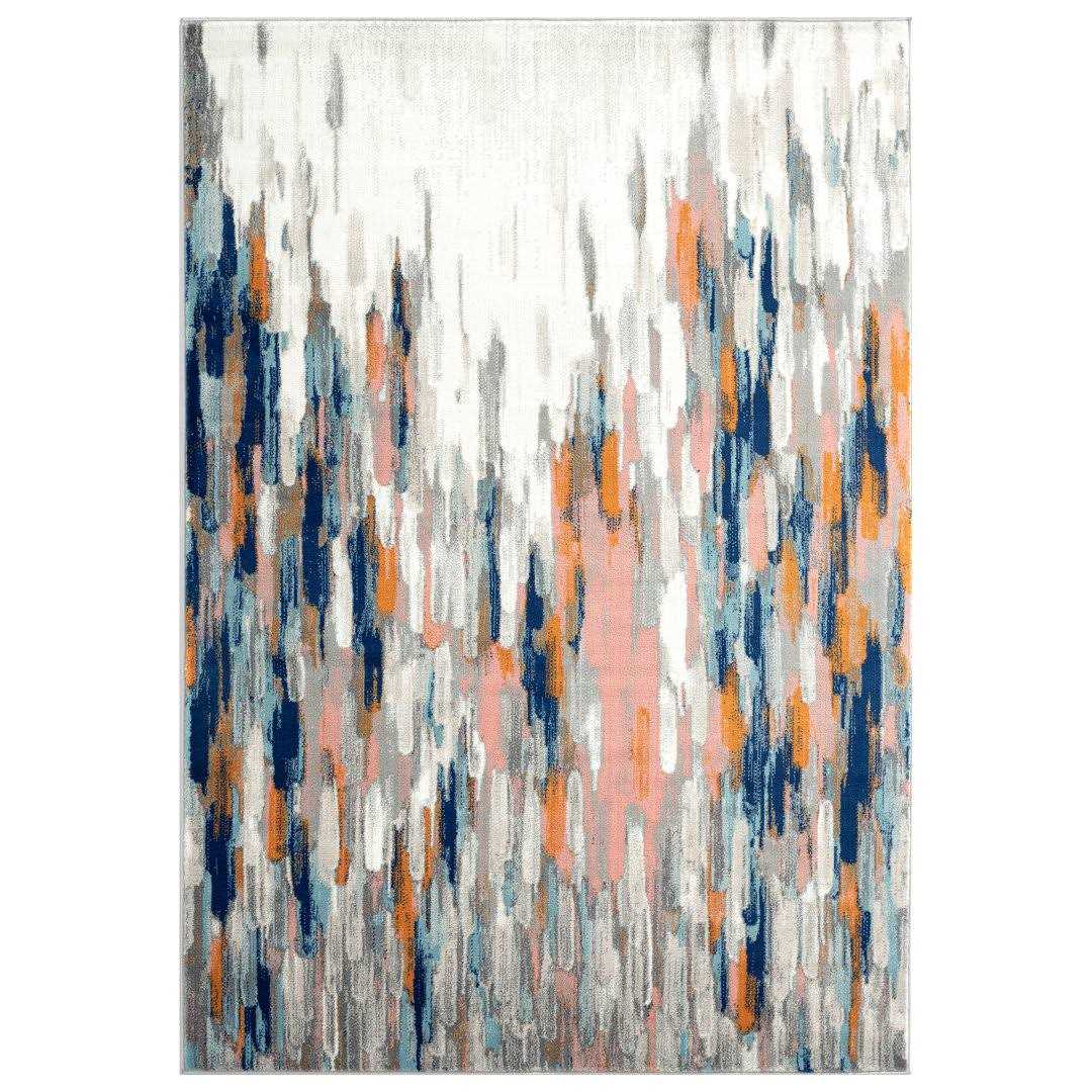 Seldovia Abstract Orange/Blue Area Rug Wrought Studio Rug - Image 3
